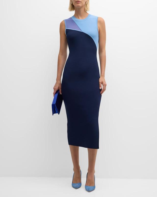 Kyle Ribbed Colorblock Midi Dress Product Image