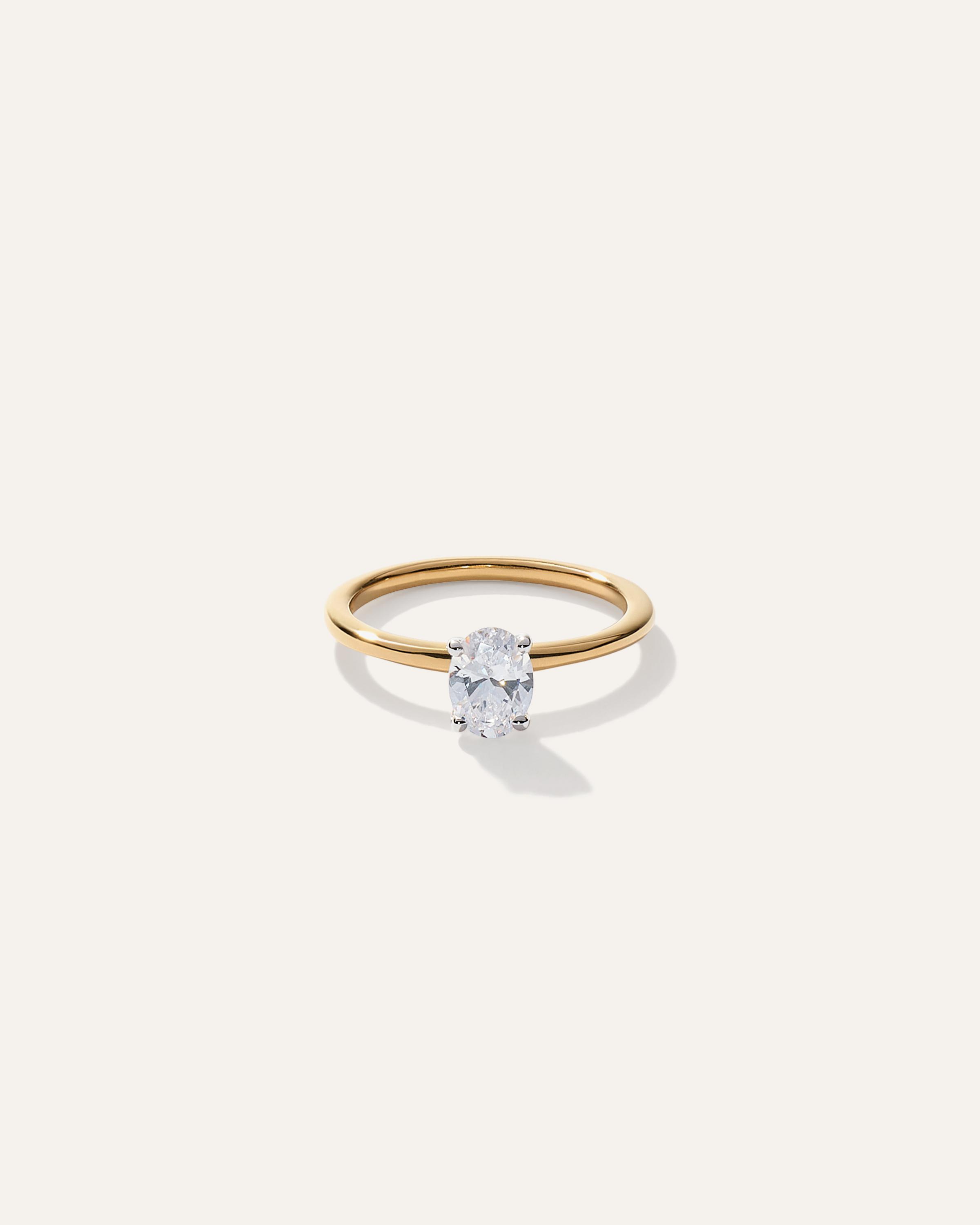 Natural Diamond Oval Petite Classic Engagement Ring Product Image