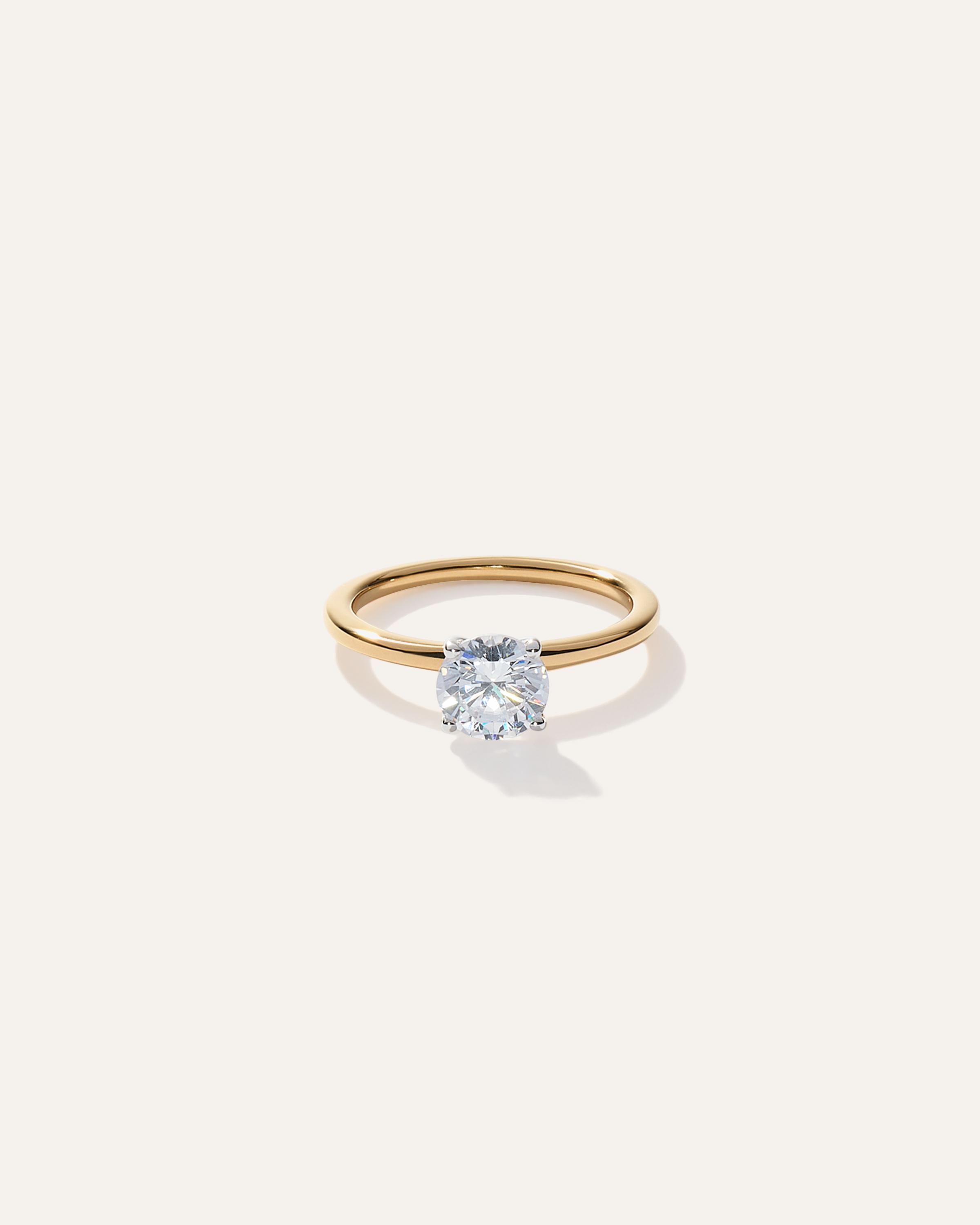 Lab Grown Diamond Round Petite Classic Engagement Ring Product Image