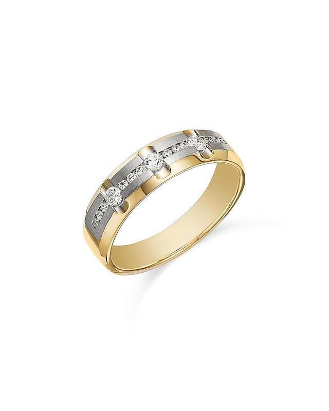 Bloomingdales Fine Collection Mens Diamond Band in 14K White & Yellow Gold, 0.33 ct. t. w. Product Image