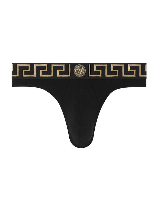 Mens Greca Logo Cotton-Blend Thong Product Image