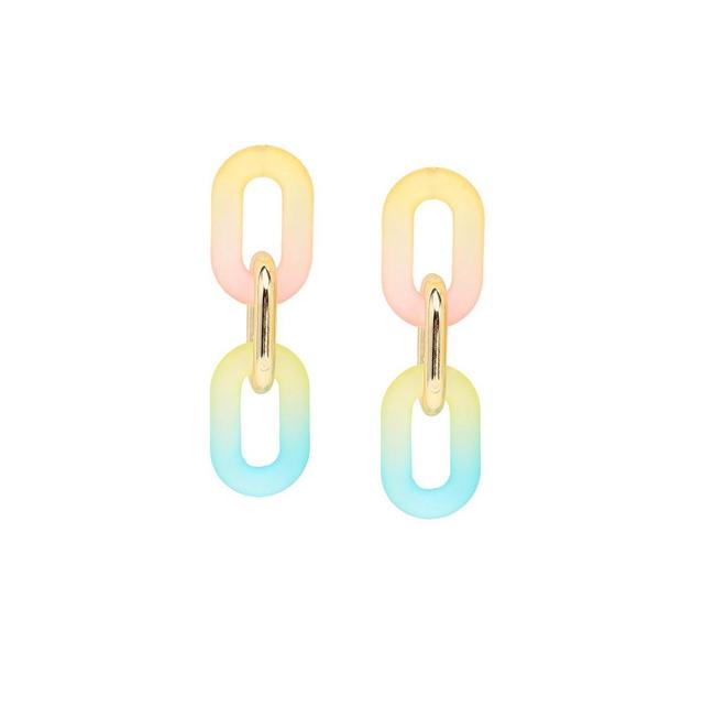 Sohi Womens Gold Ombre Chainlink Drop Earrings - Ombre Product Image