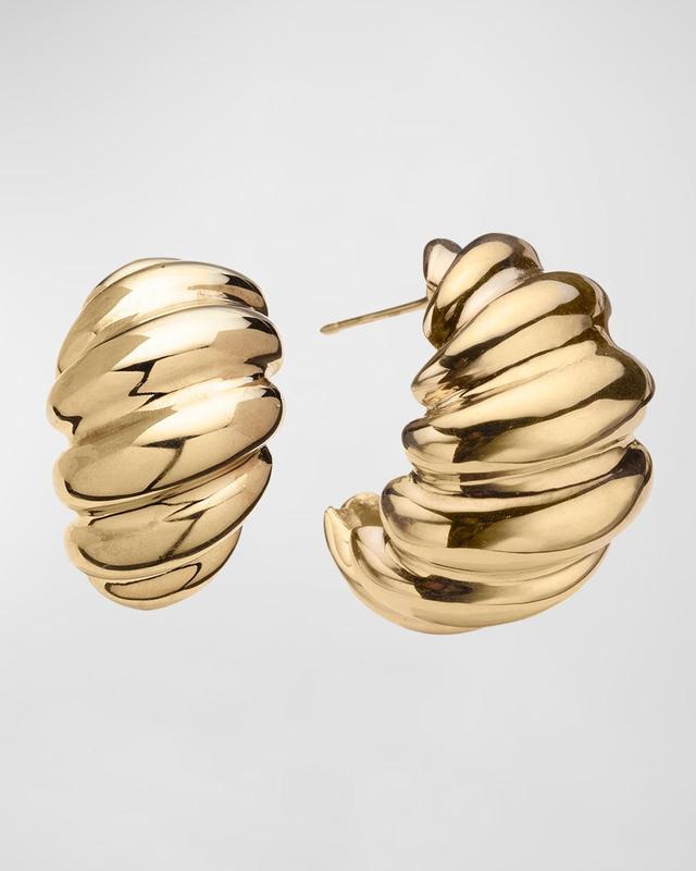 Womens Perla 14K-Gold-Plated Twisted Hoop Earrings Product Image