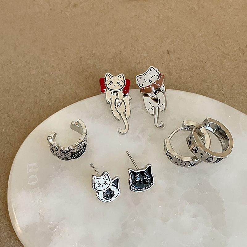 Cat Alloy Stud Earring / Ear Cuff / Huggie Earring (Various Designs) Product Image