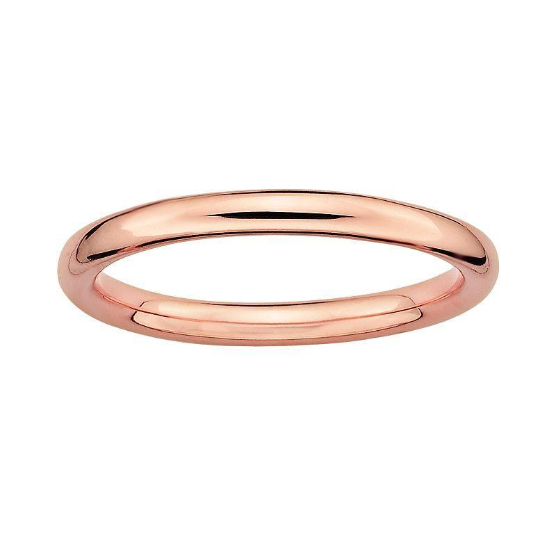 Stacks & Stones 18k Rose Gold Over Silver Stack Ring, Womens Pink Product Image