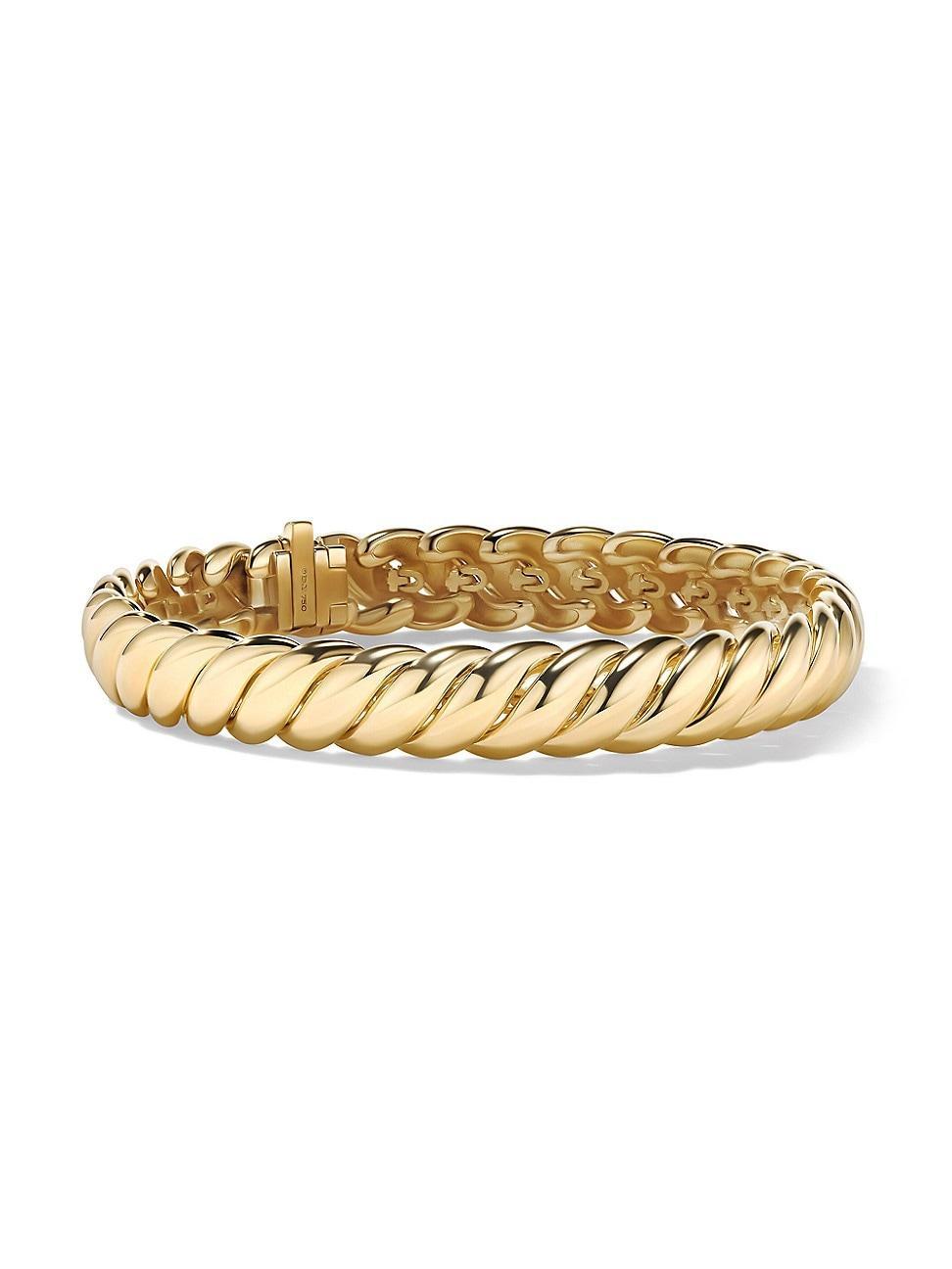 Womens Sculpted Cable Bracelet in 18K Yellow Gold Product Image