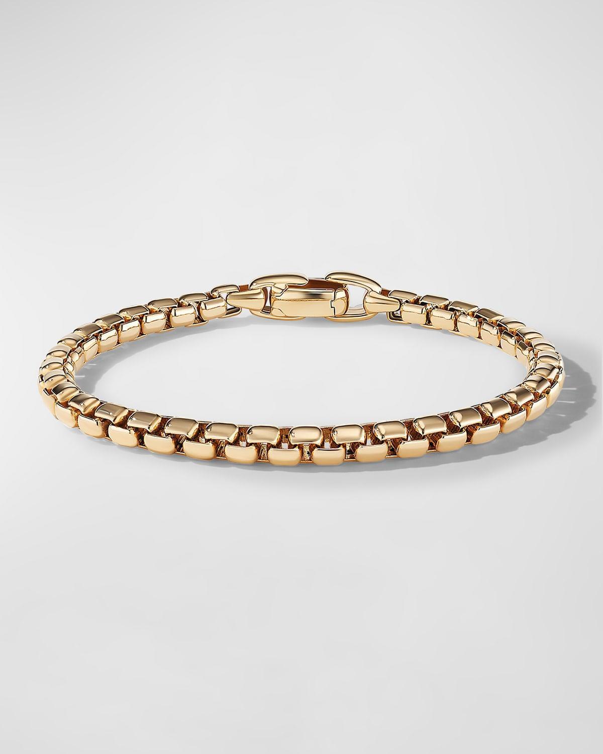 Mens Box Chain Bracelet in 18K Yellow Gold Product Image