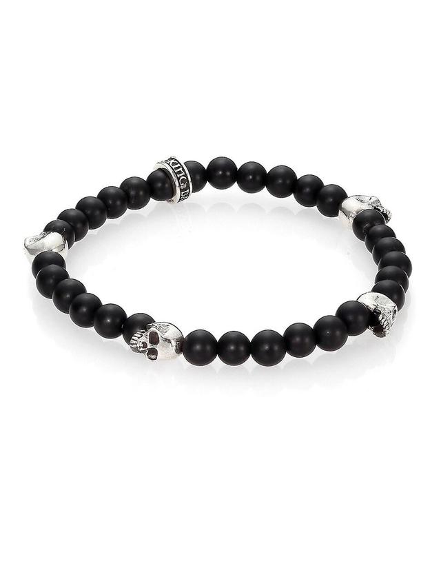 Mens Onyx Beaded Bracelet Product Image