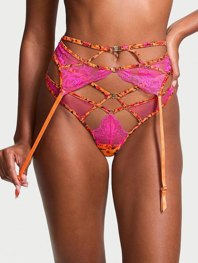 Tropical Satin Lace Garter Belt Product Image