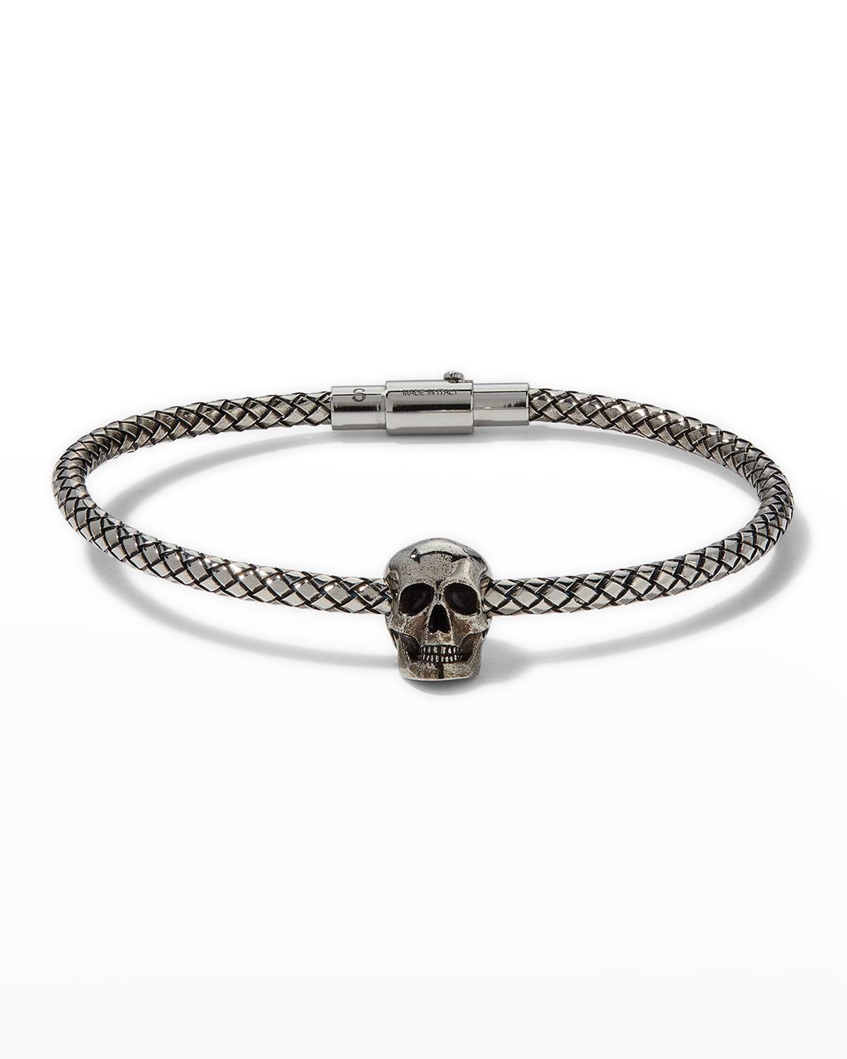 Mens Cord Skull Bracelet Product Image