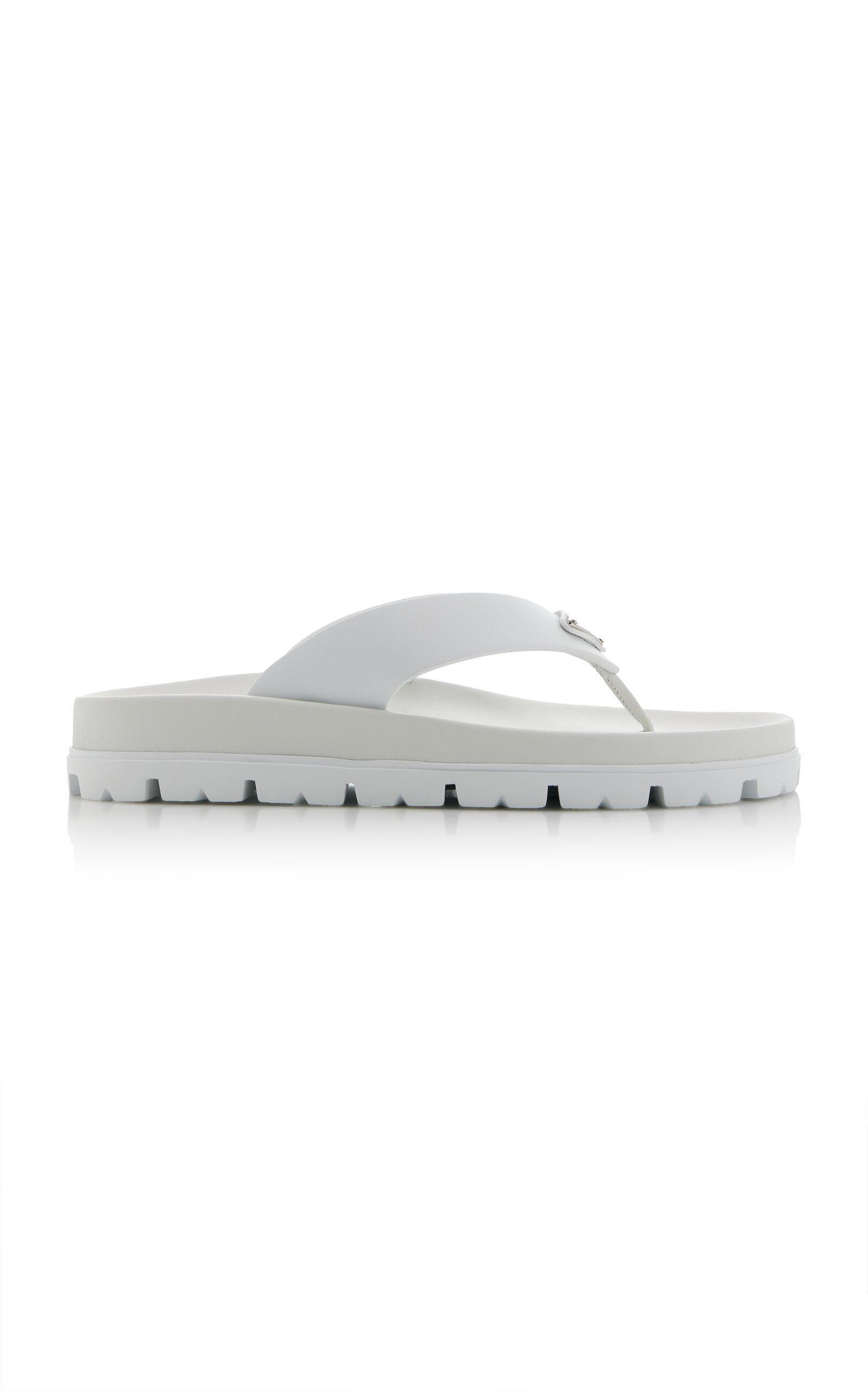 Triangle-logo Flip Flops In White Product Image