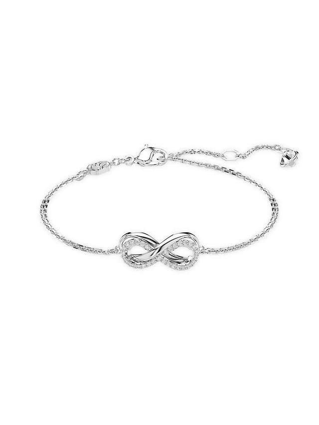 Swarovski Rhodium-Plated Pave Infinity Link Bracelet Product Image