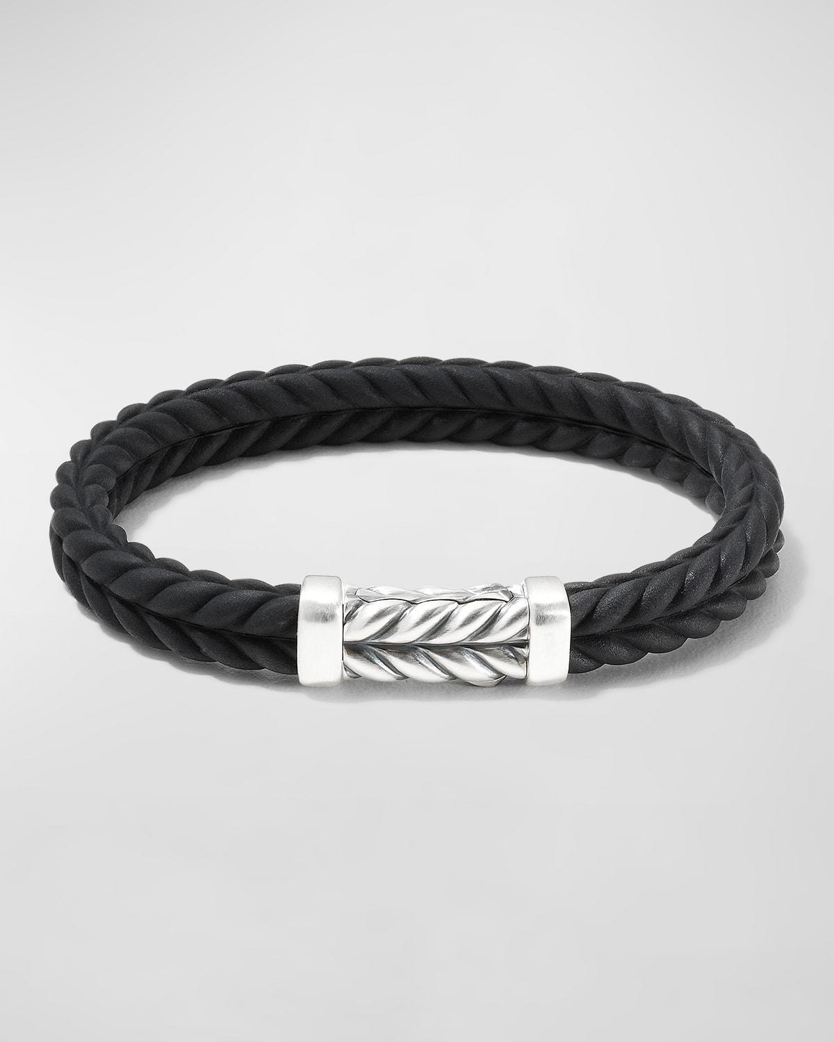 Mens Rubber Chevron Link Bracelet, 9mm Product Image