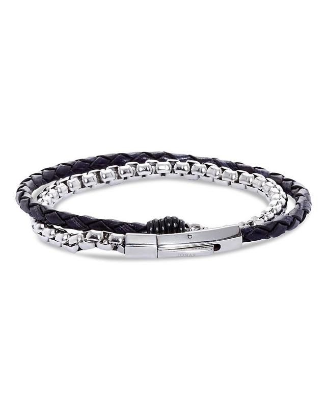 Jonas Studio Braided Leather & Chain Double Wrap Bracelet Product Image