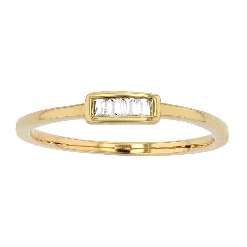 Sterling Silver Diamond Accent Baguette Ring, Womens Gold Tone Product Image