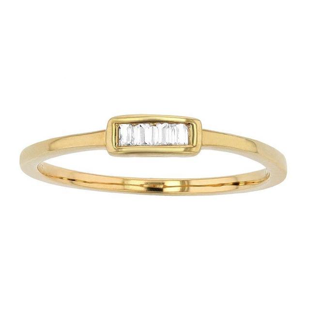 Sterling Silver Diamond Accent Baguette Ring, Womens Gold Tone Product Image