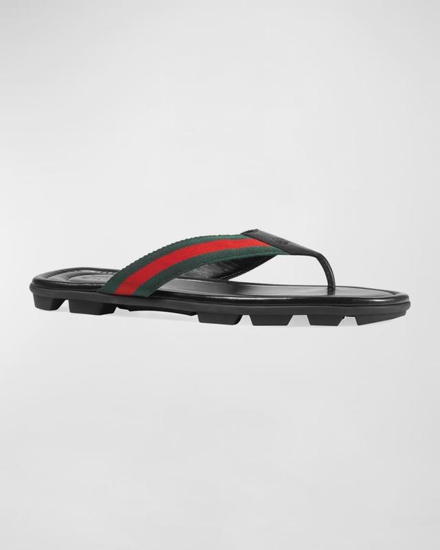 Mens Web Leather Thong Sandals Product Image