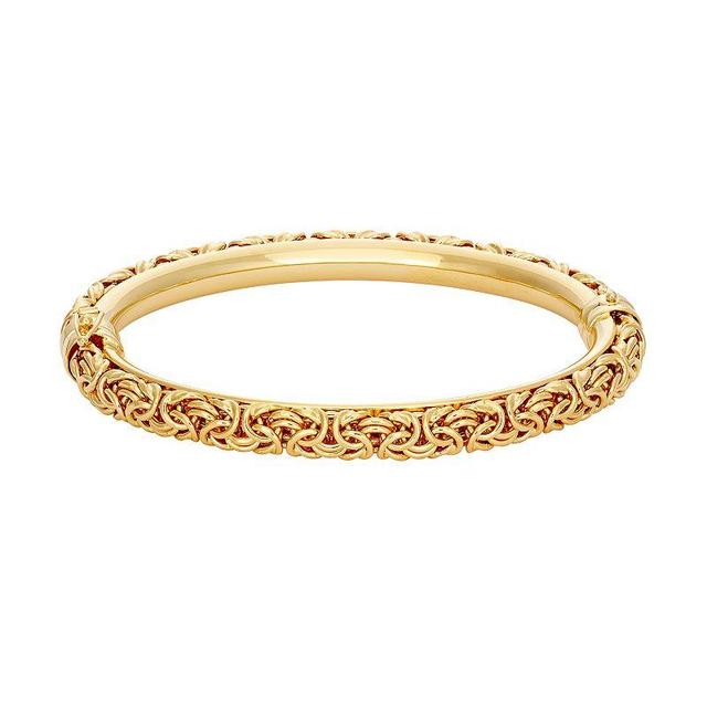 14k Gold Over Silver Byzantine Bangle Bracelet, Womens, Yellow Product Image