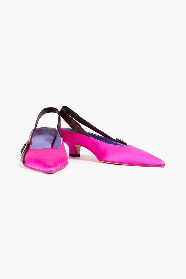 Solar Satin Slingback Pumps In Fuchsia Product Image