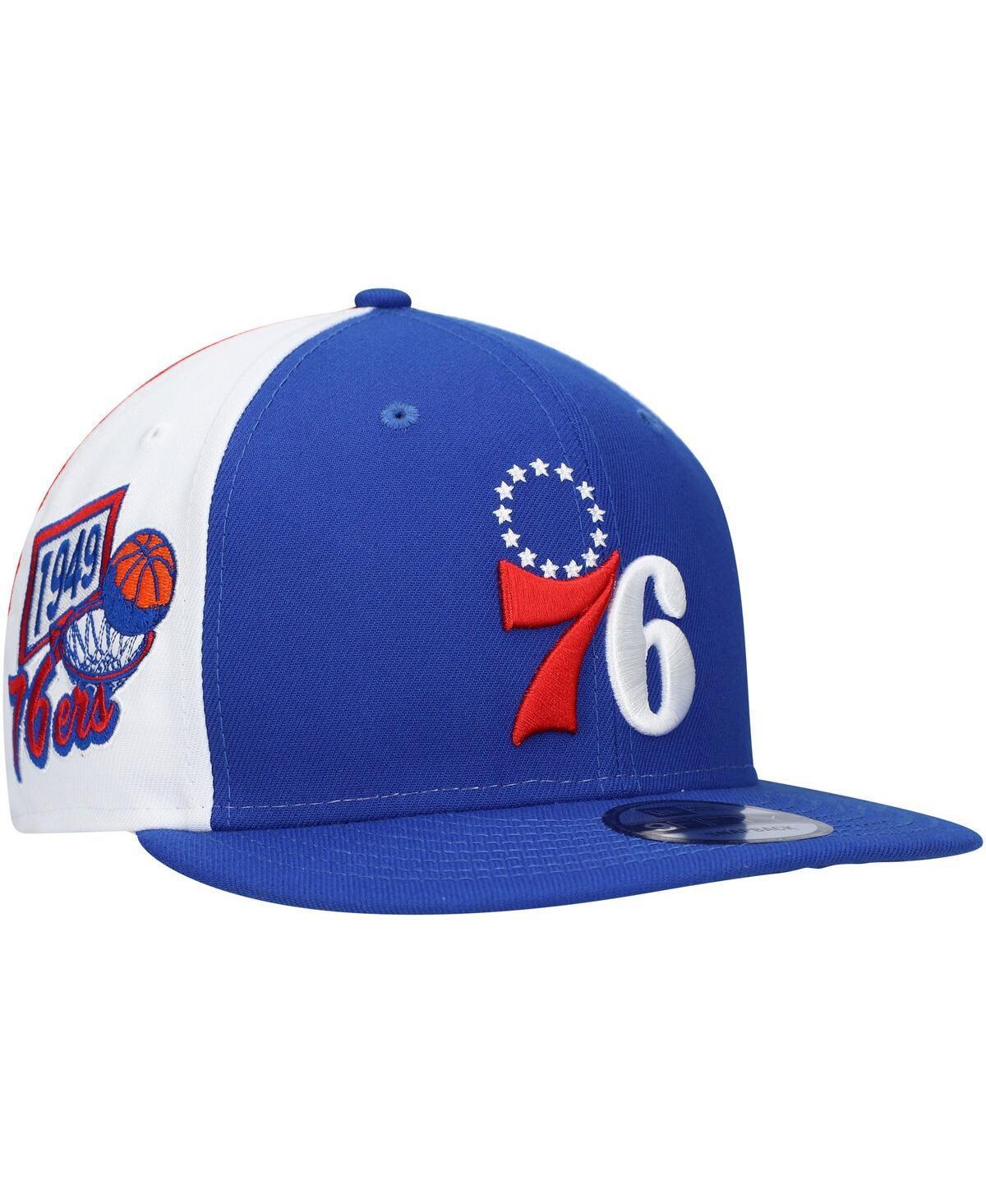 Mens New Era Royal Philadelphia 76ers Pop Panels 9FIFTY Snapback Hat Product Image