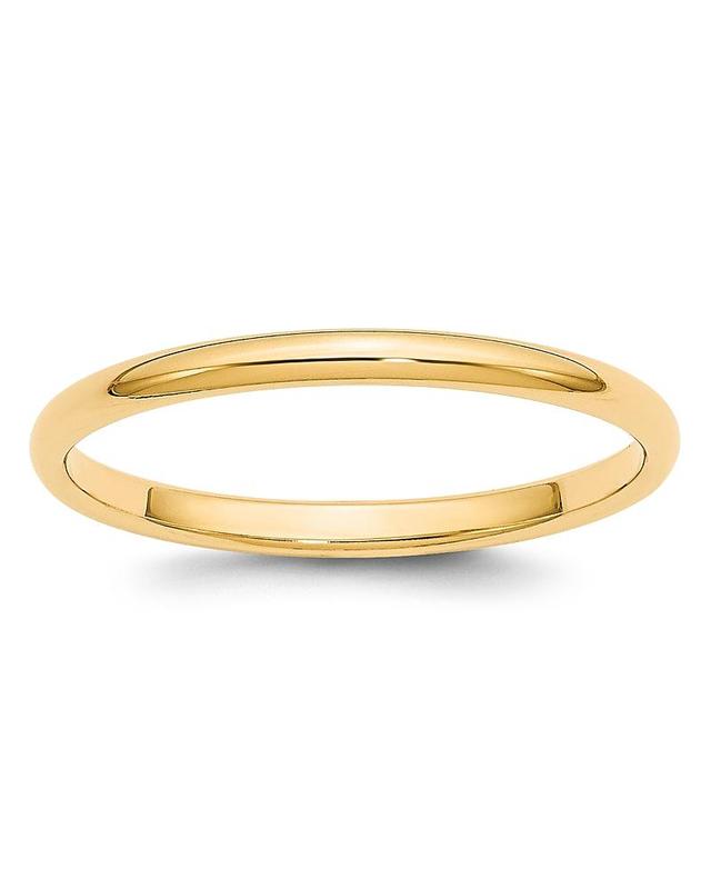 Bloomingdales Mens 2mm Half Round Band Ring in 14K Yellow Gold or 14K White Gold - 100% Exclusive Product Image