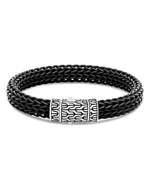 John Hardy Mens Classic Silver Rubber Chain Bracelet Product Image