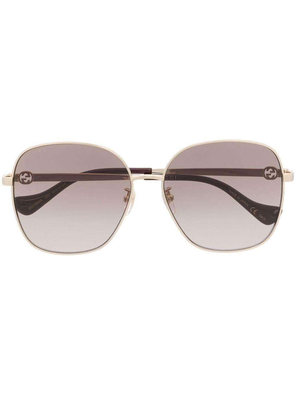 Eckige Sonnenbrille In Gold Product Image