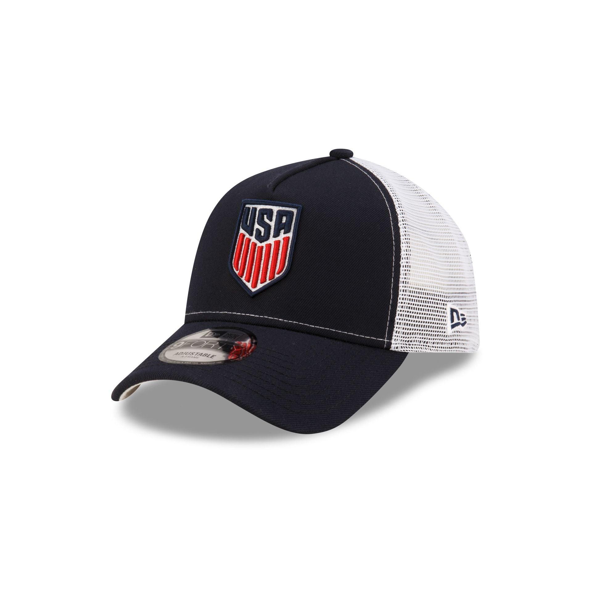 US Soccer Navy 9FORTY A-Frame Trucker Hat Male Product Image