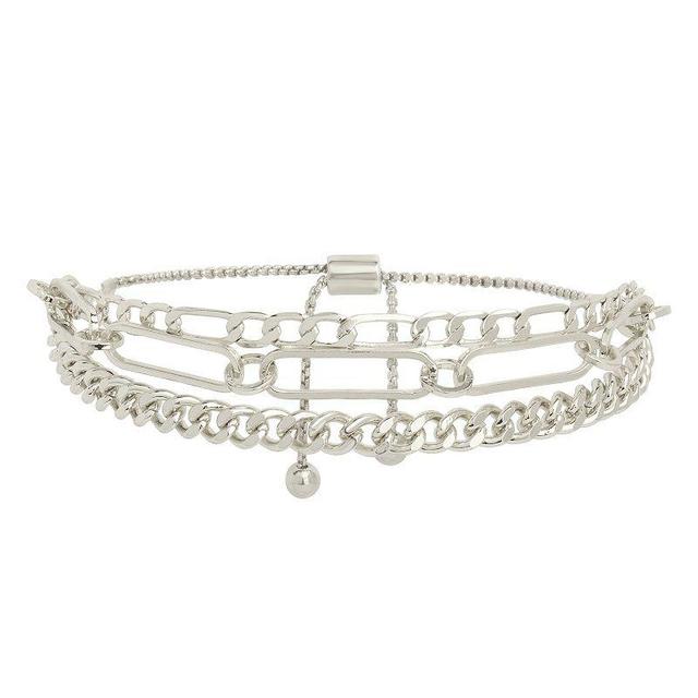 MC Collective Layered Chain Bracelet, Womens, Silver Tone Product Image