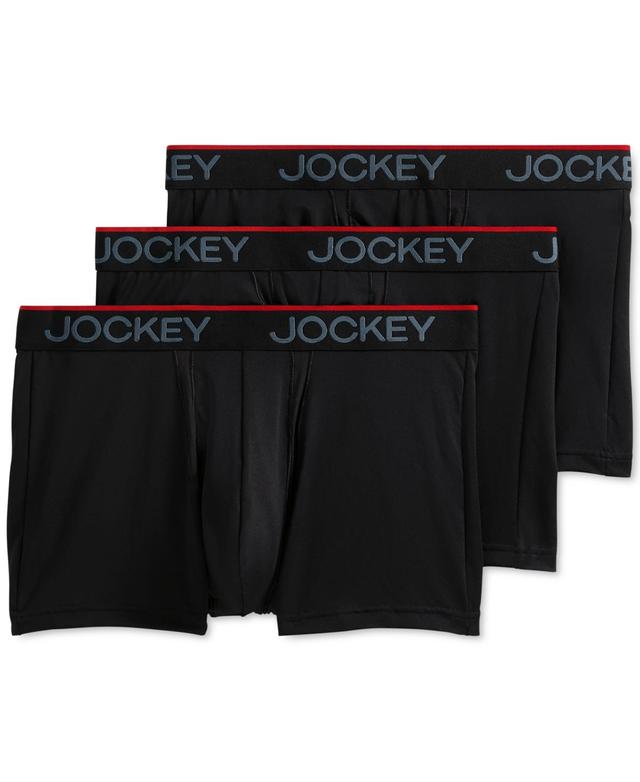 Jockey Mens 3-Pk. Chafe-Proof Pouch Microfiber Trunks - Blue Jay/iron Grey Product Image