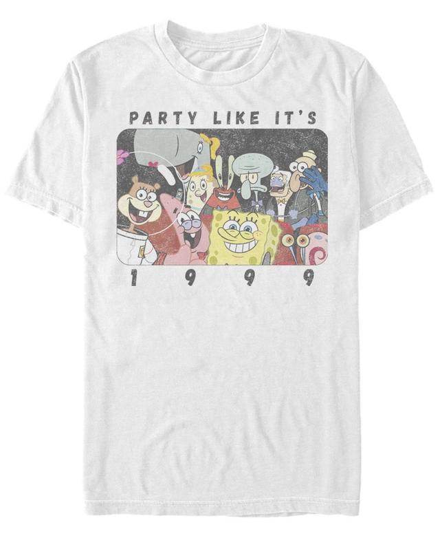 Mens SpongeBob SquarePants Party Like Its 1999 Tee White Product Image