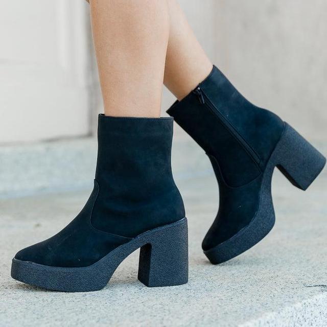 Hilary Black Square Toe Platform Bootie FINAL SALE Product Image