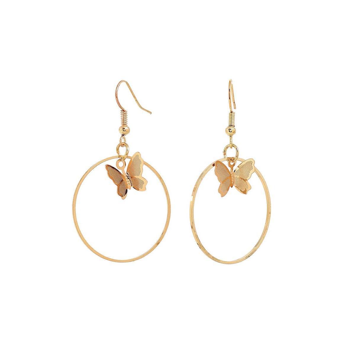 Sohi Womens Butterfly Drop Earrings Product Image