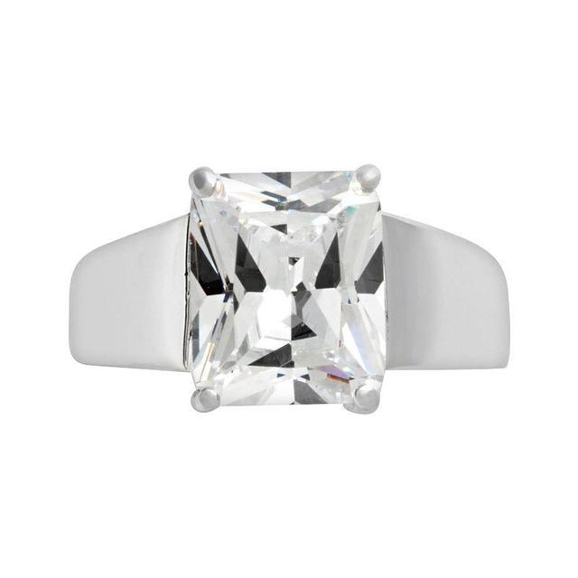 Traditions Jewelry Company Sterling Silver Square Cubic Zirconia Ring, Womens White Product Image