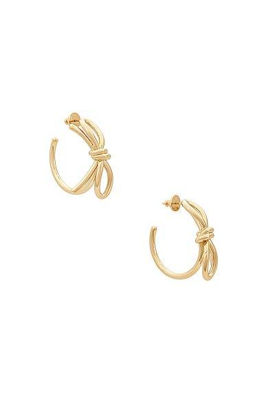 Valentino Garavani Bow Earrings in Metallic Gold Product Image