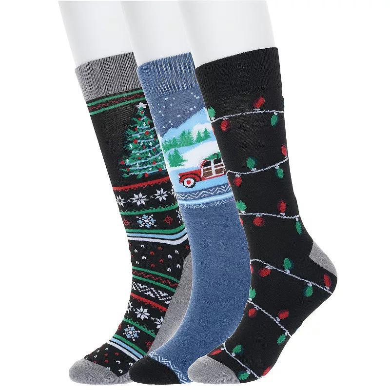 Mens 3-Pack Holiday Crew Socks Product Image