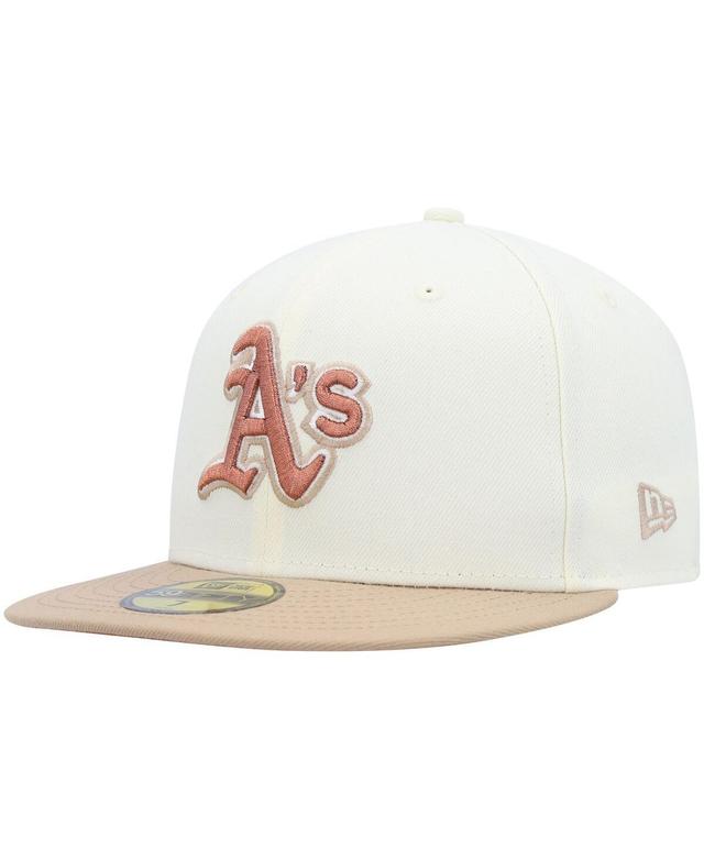 Mens New Era Cream Oakland Athletics Chrome Camel Rust Undervisor 59FIFTY Fitted Hat Product Image