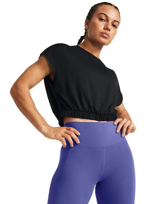 Womens UA Meridian Bubble Hem Crop Short Sleeve Product Image