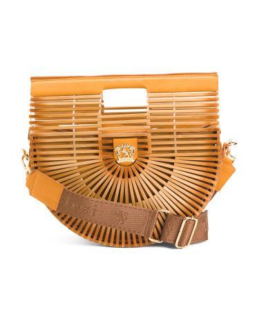 Moon Bamboo Crossbody With Leather Trim for Women Product Image