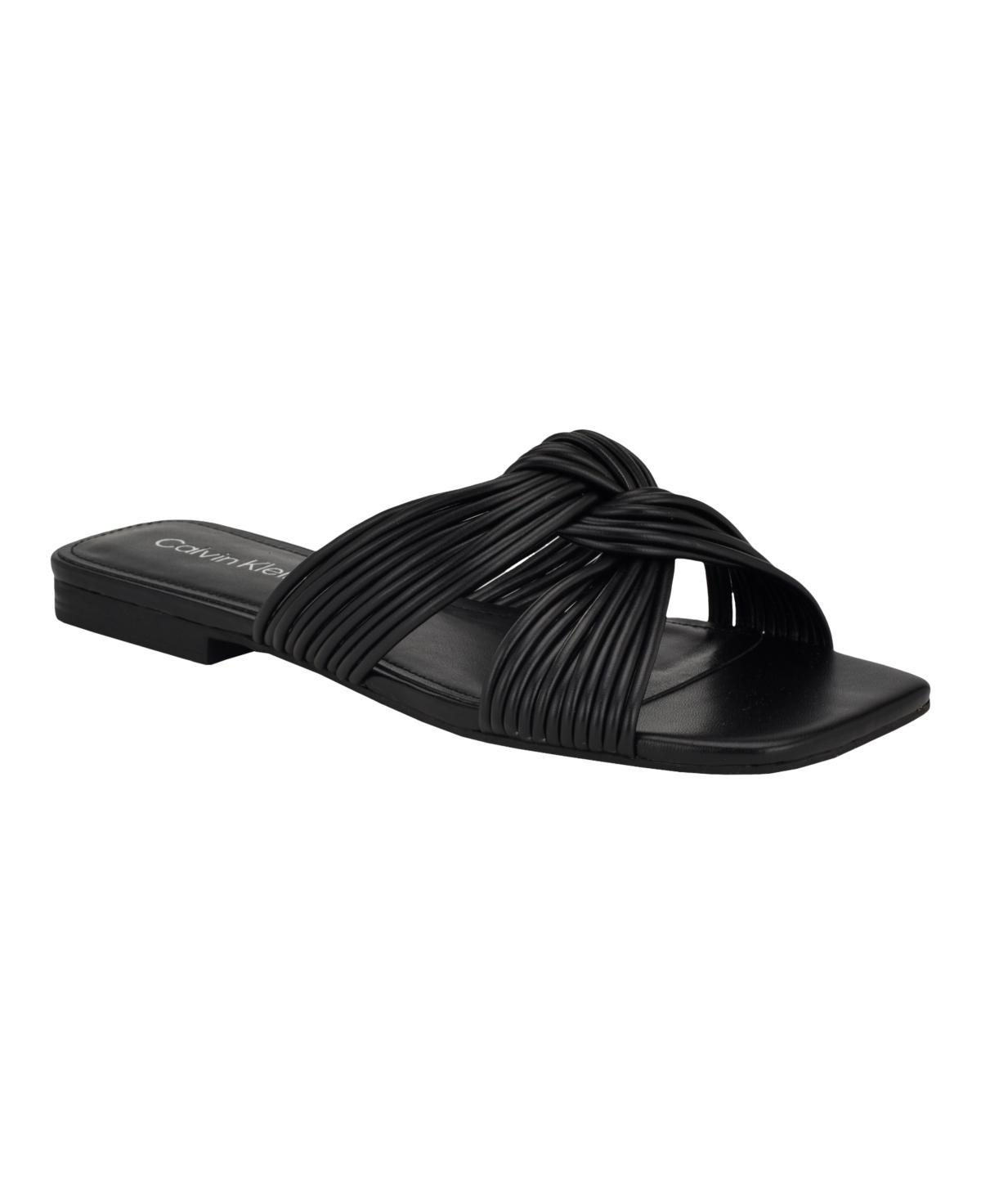 Calvin Klein Womens Mavin Square Toe Slip-on Flat Sandals Product Image