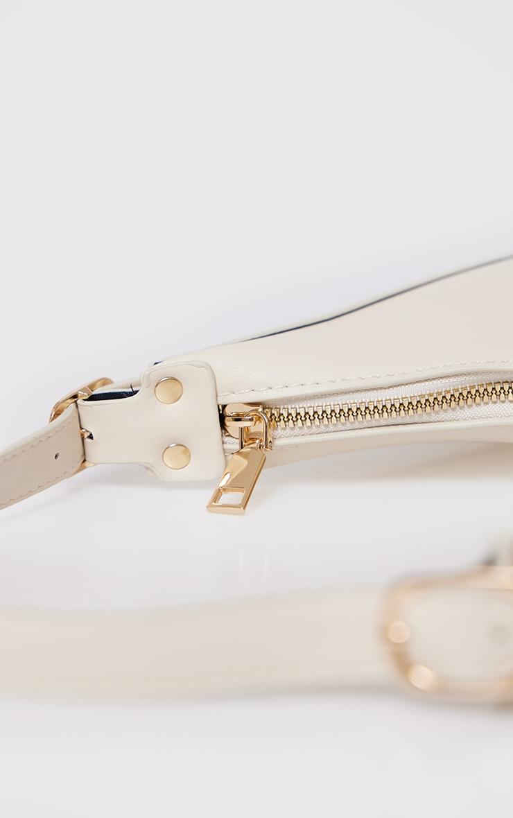 Cream Curved PU Shoulder Bag Product Image