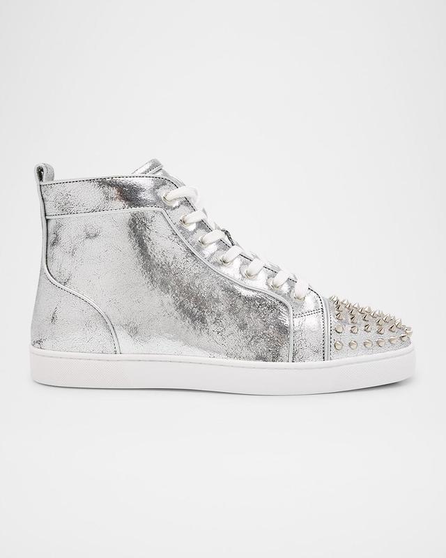 Mens Lou Spikes Metallic Leather High-Top Sneakers Product Image