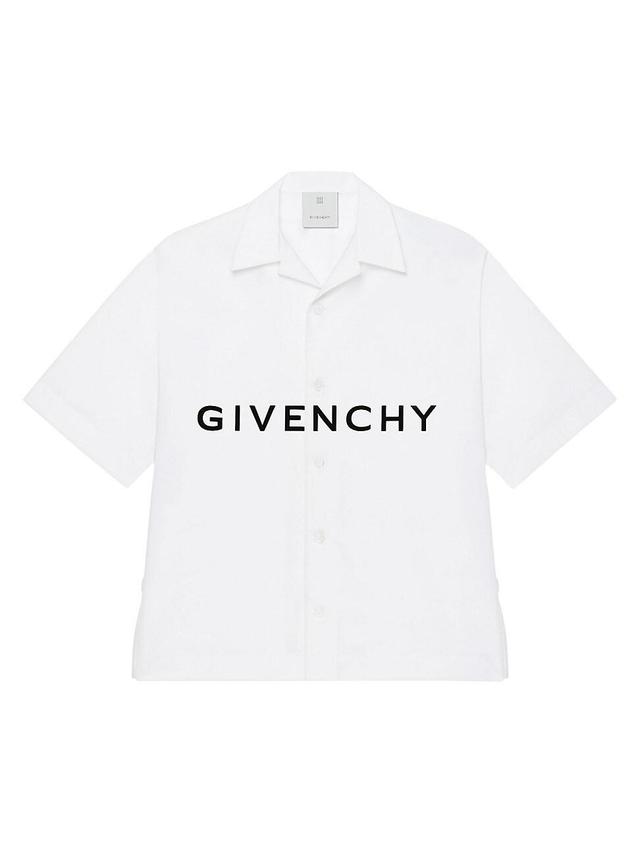 Givenchy Boxy Fit Logo Button-Up Camp Shirt Product Image