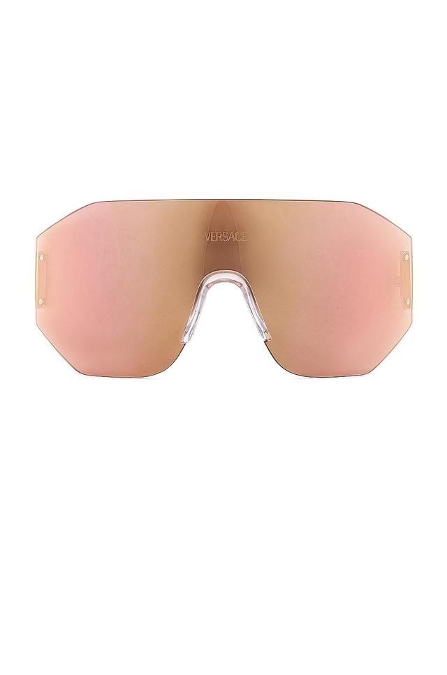 VERSACE Shield Sunglasses in White Product Image