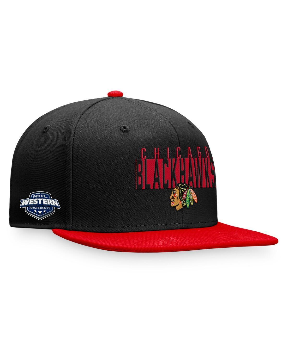 Mens Fanatics Branded /Red Chicago hawks Fundamental Colorblocked Snapback Hat Product Image