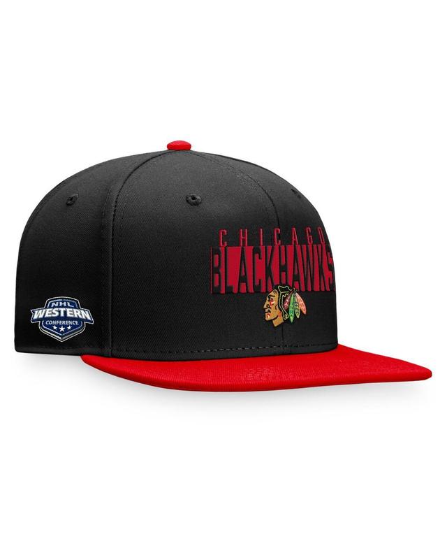 Mens Fanatics Black Chicago Blackhawks Fundamental Colorblocked Snapback Hat - Black Product Image