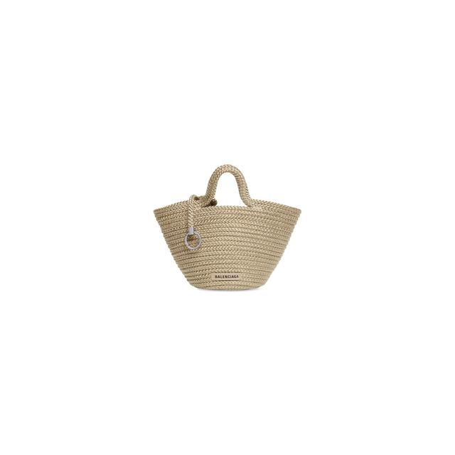 Women's Ibiza Small Basket With Strap in Beige Product Image