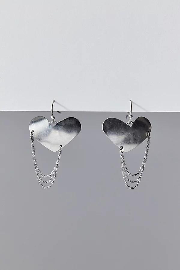 Hammered Heart Earring Womens at Urban Outfitters Product Image