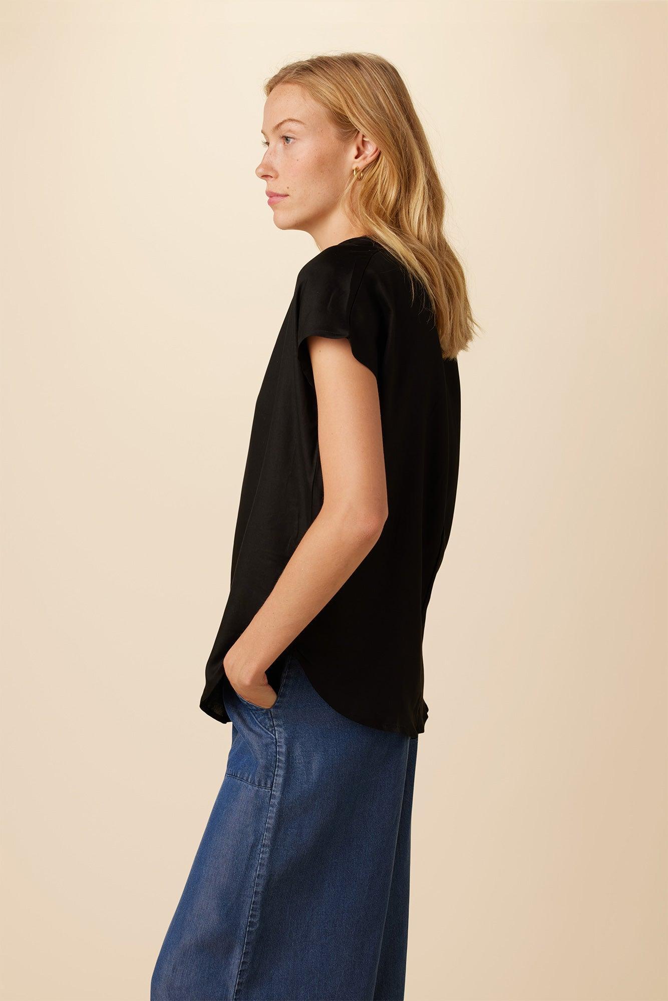 Renata Tencel Blouse - Black - ReAmour Product Image