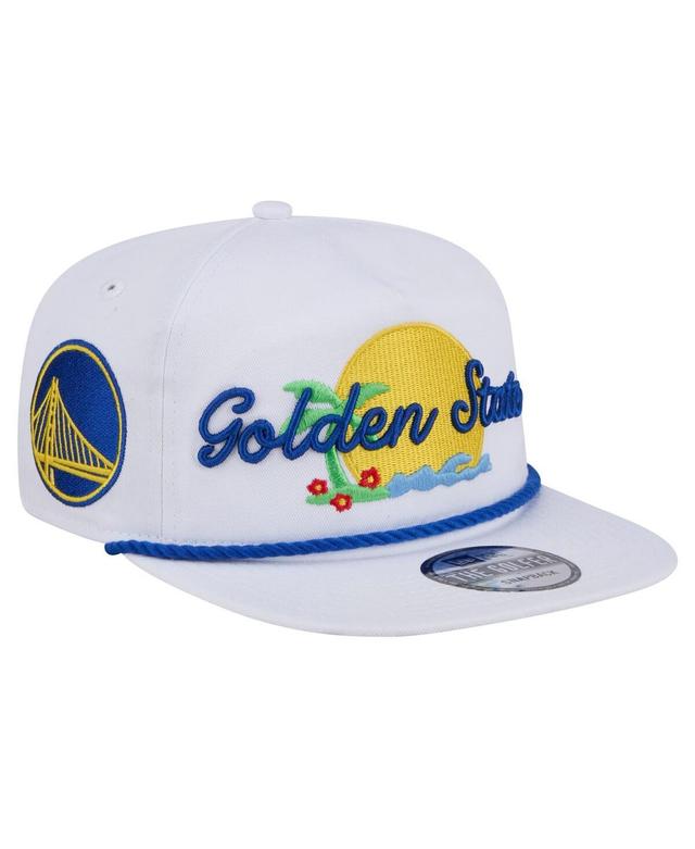 New Era Mens White Golden State Warriors Island Oasis Golfer Snapback Hat Product Image